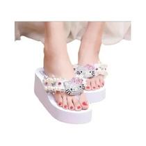 Sandálias Femininas Hello Kitty Kawaii, Chinelos Macios Y2K, Calçados Casuais Com Plataforma, Sandálias Femininas Hello Kitty Kawaii, Chinelos Macios Y2K, Calçados Casuais Com Plataforma,