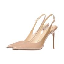 Sandálias Femininas Sexy De Couro Envernizado Com Tiras E Salto Alto, Bico Fino, Para Festas De Sandálias Femininas Sexy De Couro Envernizado Com Tiras E Salto Alto, Bico Fino, Para Festas De