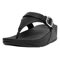 Sandálias FitFlop Lulu Arch Support Leather All Black Women 6.5 Sandálias FitFlop Lulu Arch Support Leather All Black Women 6.5