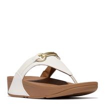 Sandálias FitFlop Lulu Chunky-Snaffle em couro com cunha branca Sandálias FitFlop Lulu Chunky-Snaffle em couro com cunha branca