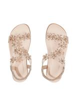 Sandálias Floerns, elegante sapatilha borboleta de strass para mulher