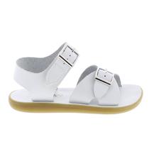 Sandálias FOOTMATES Tide em couro impermeável para meninos brancas - 2I