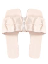 Sandálias GORGLITTER Summer Flat para mulheres com bico quadrado bege 37-42 Sandálias GORGLITTER Summer Flat para mulheres com bico quadrado bege 37-42