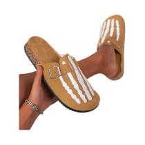 Sandálias Masculinas Slip-On Com Estampa De Esqueleto, Estilo Casual Com Fivela E Tira, Modelo Baixo Sandálias Masculinas Slip-On Com Estampa De Esqueleto, Estilo Casual Com Fivela E Tira, Modelo Baixo