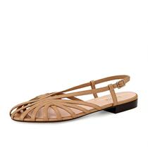 Sandálias MICIFA Brown Slingback Flat para mulheres com bico quadrado Sandálias MICIFA Brown Slingback Flat para mulheres com bico quadrado