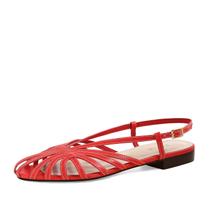 Sandálias MICIFA Red Slingback Flat para mulheres com bico quadrado Sandálias MICIFA Red Slingback Flat para mulheres com bico quadrado