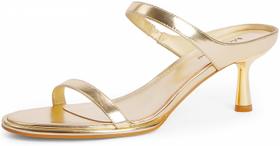 Sandálias Modatope Kitten Heel Gold Two Strap Femininas Tamanho 9,5 Sandálias Modatope Kitten Heel Gold Two Strap Femininas Tamanho 9,5