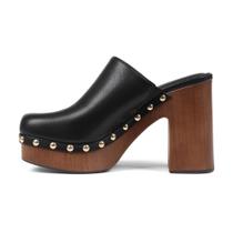 Sandálias Oiamenne Platform Clogs Mules High Heel Black Women