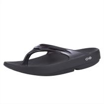 Sandálias OOFOS Oolala Thong Flip-flop femininas vermelhas clássicas e pretas
