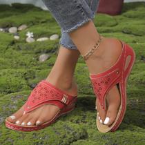 Sandálias ortopédicas femininas com suporte em arco, chinelos, vermelhas 7,5 Sandálias ortopédicas femininas com suporte em arco, chinelos, vermelhas 7,5