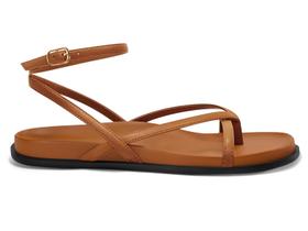 Sandálias planas Coutgo femininas com tiras, chinelo, alça de tornozelo