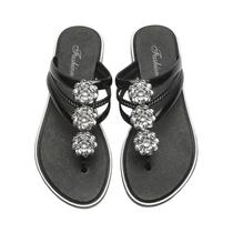 Sandálias Planas Femininas De Tamanho Grande Com Strass, Chinelos De Verão Fashionáveis Sandálias Planas Femininas De Tamanho Grande Com Strass, Chinelos De Verão Fashionáveis