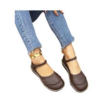 Sandálias Planas Retro De Tamanho Grande Para Mulheres, Calçados Casuais De Verão Com Solado Macio Sandálias Planas Retro De Tamanho Grande Para Mulheres, Calçados Casuais De Verão Com Solado Macio