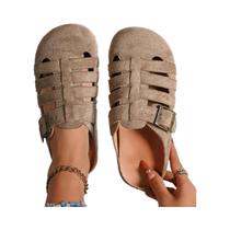 Sandálias Retro Femininas De Verão Com Sola Macia Antiderrapante, Sapatos Planos De Bico Redondo Sandálias Retro Femininas De Verão Com Sola Macia Antiderrapante, Sapatos Planos De Bico Redondo
