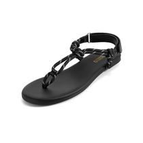 Sandálias Rihero Black Flat para mulheres, chinelos de praia 8.5
