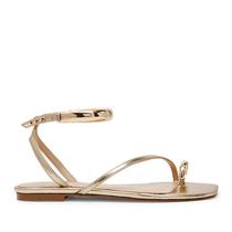 Sandálias RJYLP Toe Ring Flats para mulheres, bico quadrado e tiras