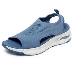 Sandálias Skechers Arch Fit-City Catch femininas de malha ardósia