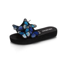 Sandálias Slide JOEUSTY MIOKE Butterfly Platform Blue para mulheres Sandálias Slide JOEUSTY MIOKE Butterfly Platform Blue para mulheres