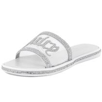 Sandálias Slide Juicy Couture Rhinestone Sparkle Yves Silver Sandálias Slide Juicy Couture Rhinestone Sparkle Yves Silver