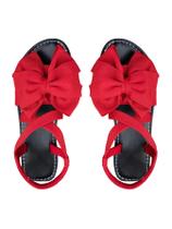 Sandálias SweatyRocks Bow Crisscross Open Toe Flat Red para mulheres Sandálias SweatyRocks Bow Crisscross Open Toe Flat Red para mulheres