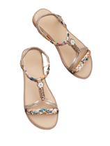 Sandálias SweatyRocks Flower Braided com alça plana no tornozelo para mulheres Sandálias SweatyRocks Flower Braided com alça plana no tornozelo para mulheres