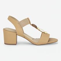 Sandalida Modare Conforto Feminina Salto Grosso Pedraria