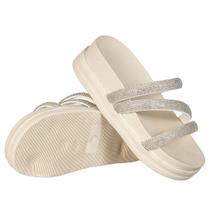 Sandalinha Feminina Delicada Brilhinho Strass Borracha