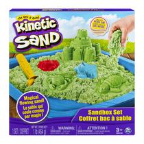 Sandbox Playset Kinetic Sand com 0,45 kg de areia verde e 3 moldes Sandbox Playset Kinetic Sand com 0,45 kg de areia verde e 3 moldes
