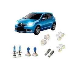 Sandero 2011 A 2014 H4 E H16 +leds Kit 12 Lampadas Completo