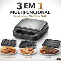 Sanduicheira 3 Em 1 Multifuncional 1200w Grill Waffle Antiad