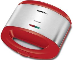 Sanduicheira 800W Mondial Antiaderente Grelhas Duplas vermelho 220V