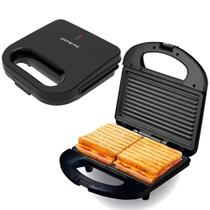Sanduicheira Antiaderente Preta 750 W 127 V com Trava de Segurança para Lanches Rápidos