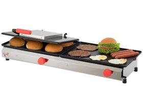 Sanduicheira Dupla New Queen Style PR 950GN Progás - Inox c/ Chapa para Fritura Sanduicheira Dupla New Queen Style PR 950GN Progás - Inox c/ Chapa para Fritura