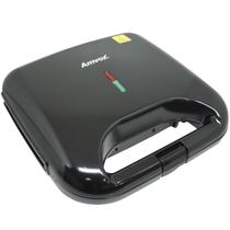 Sanduicheira e Grill Elétrica 750W Lanches Dupla Antiaderente Preta 110V Amvox AMS 370 BLACK Sanduicheira e Grill Elétrica 750W Lanches Dupla Antiaderente Preta 110V Amvox AMS 370 BLACK