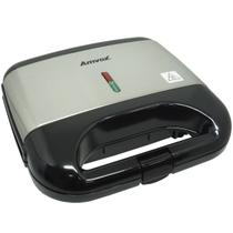 Sanduicheira e Grill Elétrica 750W Lanches Dupla Antiaderente Preta Inox Amvox AMS 500 BLACK Sanduicheira e Grill Elétrica 750W Lanches Dupla Antiaderente Preta Inox Amvox AMS 500 BLACK