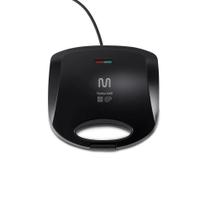 Sanduicheira e Grill Preta, 220V, 750W, Chapa Antiaderente Dupla Ondulada, GO068