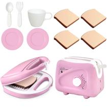 Sanduicheira e Torradeira de Brinquedo Infantil Cozinha Faz de Conta com Acessórios