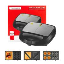Sanduicheira Elétrica 3 em 1 Donuts Grill Waffles Compacta 220V Tomate com NF