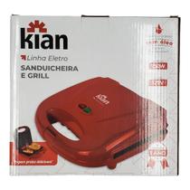 Sanduicheira Elétrica Antiaderente 127V c/ Trava 750W Kian