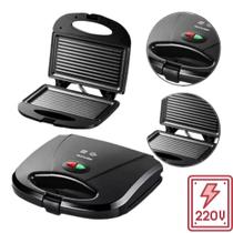 Sanduicheira Eletrica Grill Antiaderente 750w 220v 60Hz Preta Útil Eletro 1 Ano de Garantia