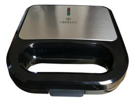 Sanduicheira Eletrica Inox Grill Antiaderente 2 X 1 Obsedo Cor Preto