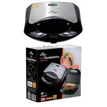 Sanduicheira Elétrica Inox Grill Gourmet 750W Chapa Antiaderente 220V - ÚTIL BAZAR