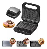 Sanduicheira Elétrica Multifuncional Donuts Waffer Grill Sandwich 3 em 1 Antiaderente
