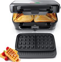 Sanduicheira FOHERE 3 em 1 Máquina de waffles 1200W prateada/preta