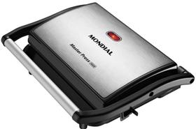 Sanduicheira Grill 1000W Mondial Antiaderente Inox Preta 127V