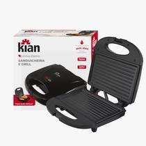 Sanduicheira Grill 2 Em 1 Kian Preta Elétrica 750w