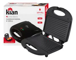 Sanduicheira Grill 2 Em 1 Preta 750w Preto 220v Kian Sanduicheira Grill 2 Em 1 Preta 750w Preto 220v Kian