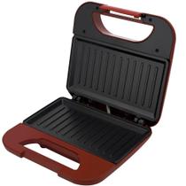 Sanduicheira Grill Britânia 750W Vermelha 2 em 1 Antiaderente 2 Sanduíches