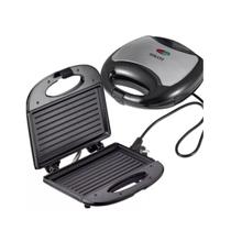 Sanduicheira Grill Chapa Elétrica Preta Acabamento Inox Sanduicheira Grill Chapa Elétrica Preta Acabamento Inox