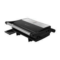 Sanduicheira Grill Elétrica Antiaderente 1000w Be Smart Com Coletor De Gordura Preto Inox 127v Cozinha Moderna